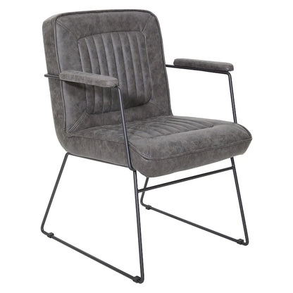 Poltrona con Accenti in Ecopelle con Base a Slitta – Design Moderno e Minimalista