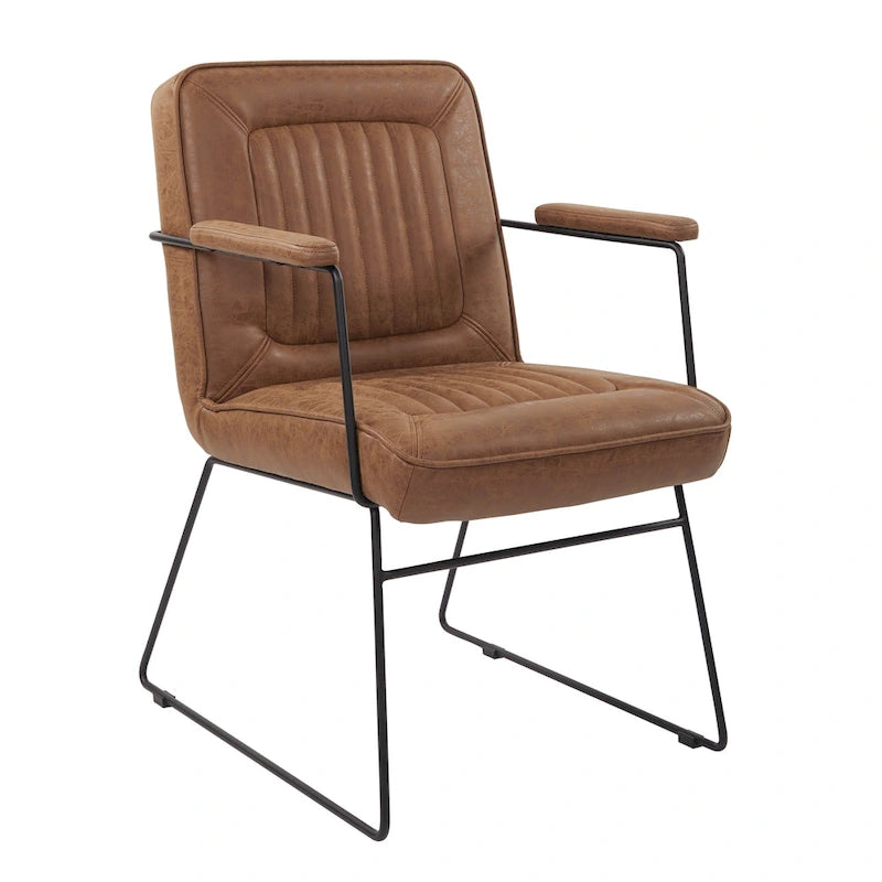 Poltrona con Accenti in Ecopelle con Base a Slitta – Design Moderno e Minimalista