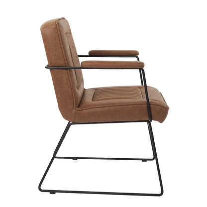 Poltrona con Accenti in Ecopelle con Base a Slitta – Design Moderno e Minimalista