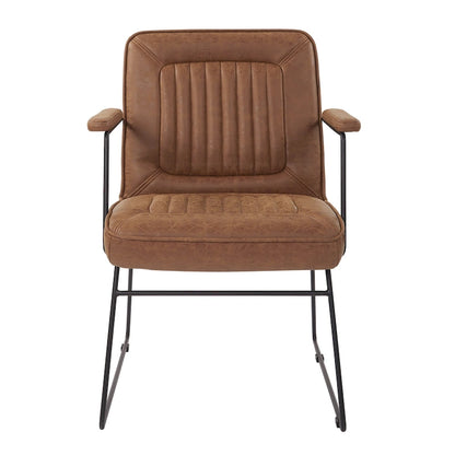 Poltrona con Accenti in Ecopelle con Base a Slitta – Design Moderno e Minimalista