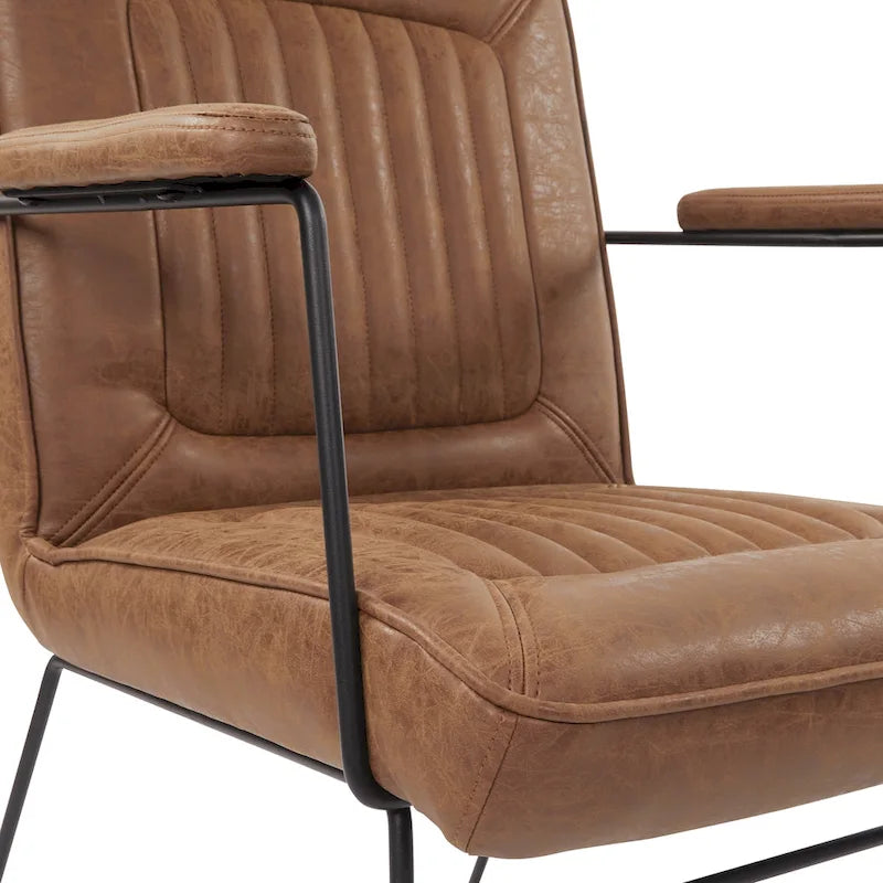 Poltrona con Accenti in Ecopelle con Base a Slitta – Design Moderno e Minimalista