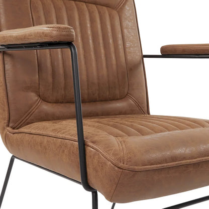Poltrona con Accenti in Ecopelle con Base a Slitta – Design Moderno e Minimalista