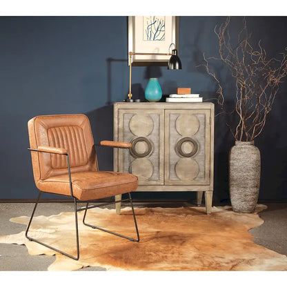 Poltrona con Accenti in Ecopelle con Base a Slitta – Design Moderno e Minimalista
