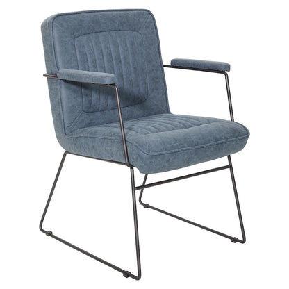 Poltrona con Accenti in Ecopelle con Base a Slitta – Design Moderno e Minimalista