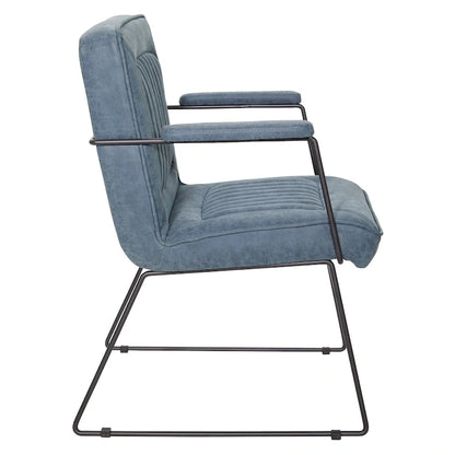 Poltrona con Accenti in Ecopelle con Base a Slitta – Design Moderno e Minimalista
