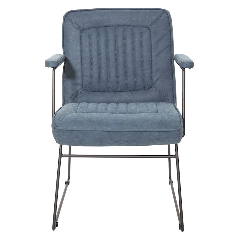 Poltrona con Accenti in Ecopelle con Base a Slitta – Design Moderno e Minimalista