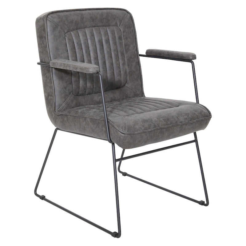 Poltrona con Accenti in Ecopelle con Base a Slitta – Design Moderno e Minimalista