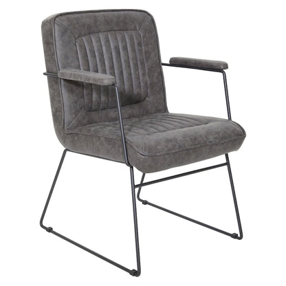 Poltrona con Accenti in Ecopelle con Base a Slitta – Design Moderno e Minimalista