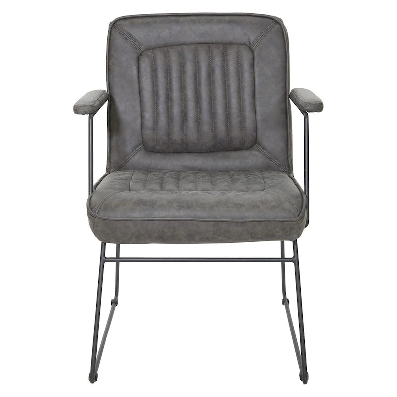 Poltrona con Accenti in Ecopelle con Base a Slitta – Design Moderno e Minimalista