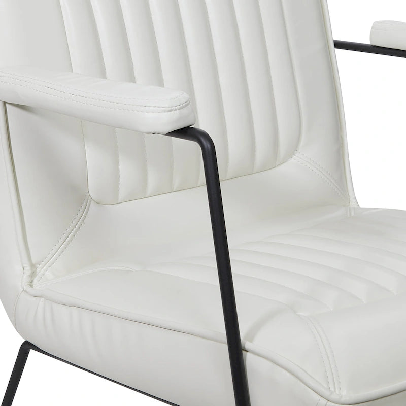 Poltrona con Accenti in Ecopelle con Base a Slitta – Design Moderno e Minimalista