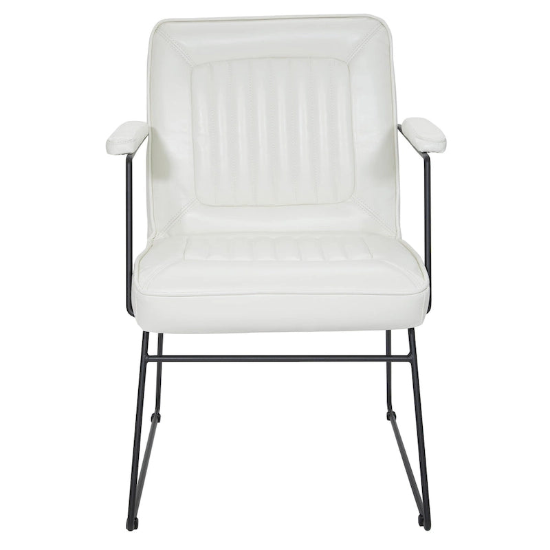Poltrona con Accenti in Ecopelle con Base a Slitta – Design Moderno e Minimalista