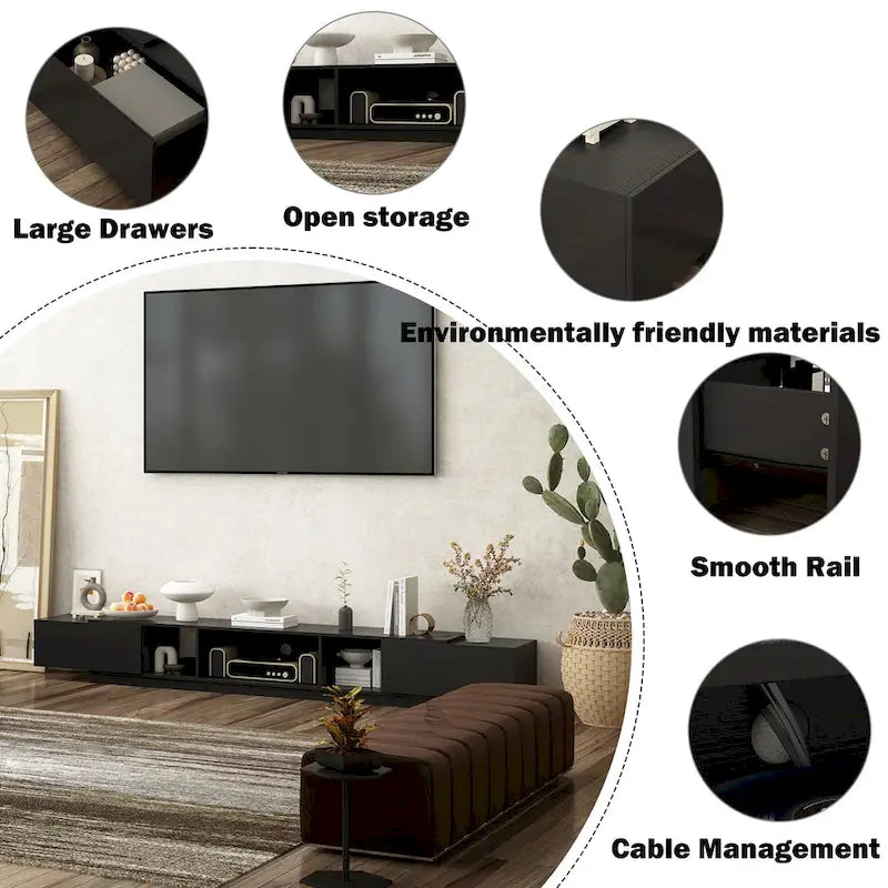 TV Stand for 90, TV Media Center, Entertainment Center Media Console