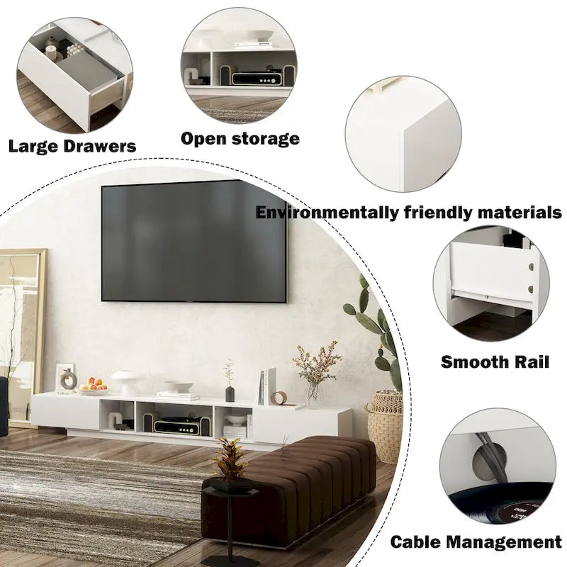 TV Stand for 90, TV Media Center, Entertainment Center Media Console