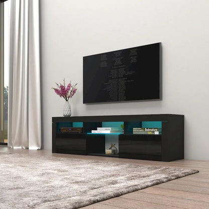 Wall Mounted Floating 63-Inch TV Stand with 16-Color LED Lighting