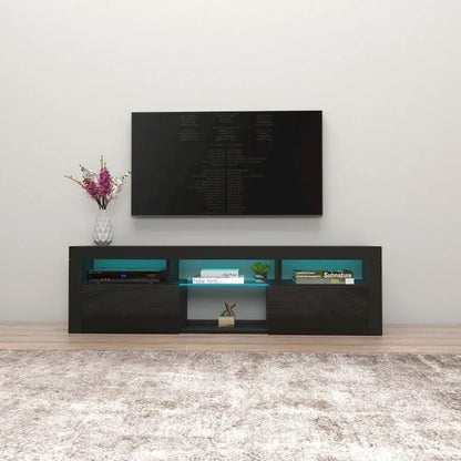Wall Mounted Floating 63-Inch TV Stand with 16-Color LED Lighting