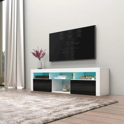 Wall Mounted Floating 63-Inch TV Stand with 16-Color LED Lighting