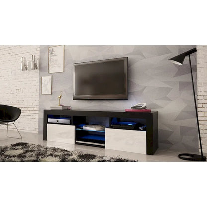 Wall Mounted Floating 63-Inch TV Stand with 16-Color LED Lighting
