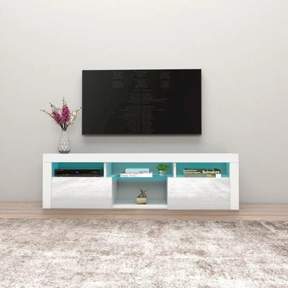 Wall Mounted Floating 63-Inch TV Stand with 16-Color LED Lighting