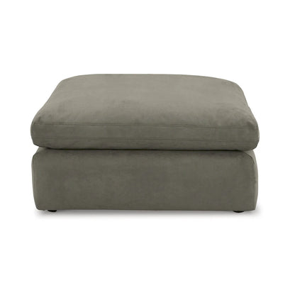 Pouf accentato in similpelle nabuk oversize con cuscino in piuma sintetica