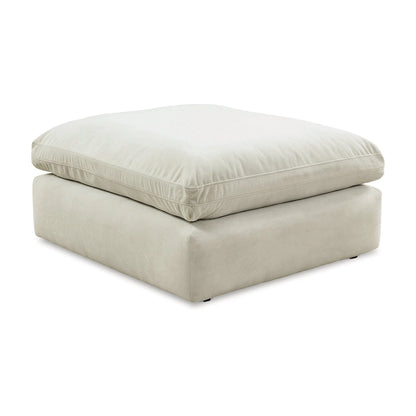 Pouf accentato in similpelle nabuk oversize con cuscino in piuma sintetica