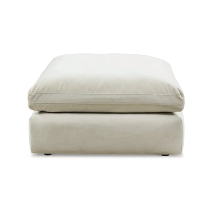 Pouf accentato in similpelle nabuk oversize con cuscino in piuma sintetica