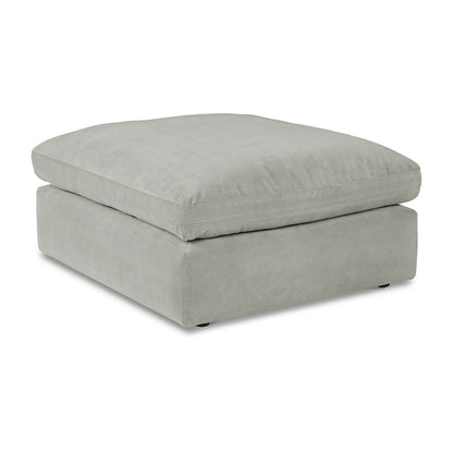 Pouf accentato in similpelle nabuk oversize con cuscino in piuma sintetica