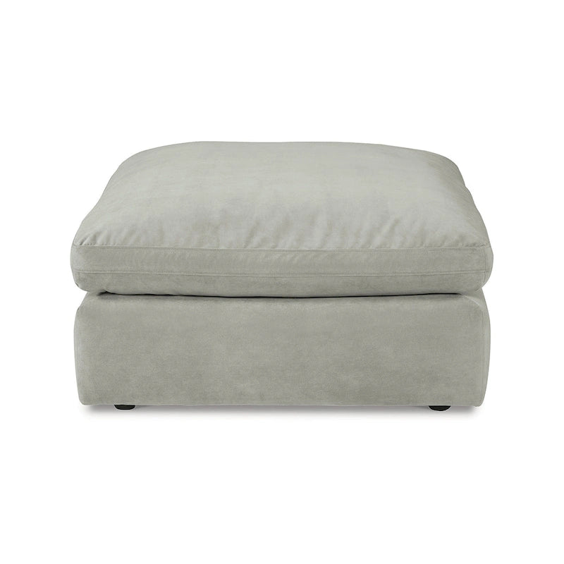 Pouf accentato in similpelle nabuk oversize con cuscino in piuma sintetica