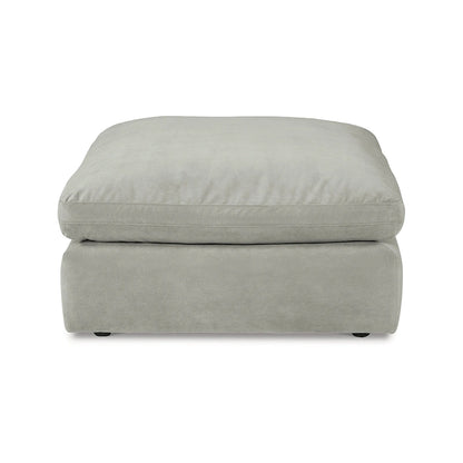Pouf accentato in similpelle nabuk oversize con cuscino in piuma sintetica