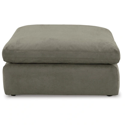 Pouf accentato in similpelle nabuk oversize con cuscino in piuma sintetica