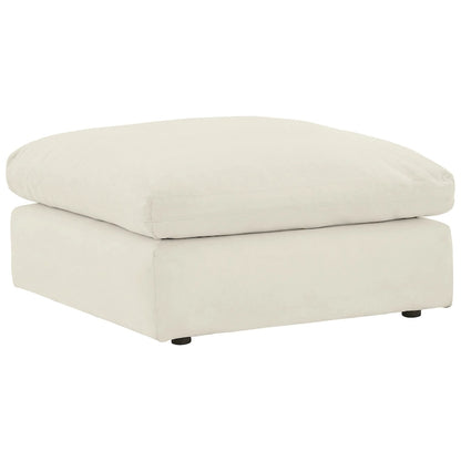 Pouf accentato in similpelle nabuk oversize con cuscino in piuma sintetica