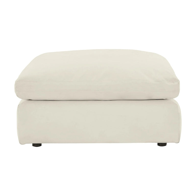Pouf accentato in similpelle nabuk oversize con cuscino in piuma sintetica