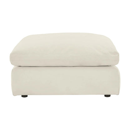 Pouf accentato in similpelle nabuk oversize con cuscino in piuma sintetica