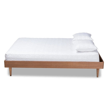Mid-Century Modern Wood Platform Bed Frame – Clean Lines & Solid Construction