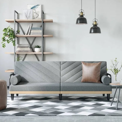 Divano Letto in Tessuto con Schienale e Braccioli Regolabili – 205,7W x 88,9D x 70,1H cm