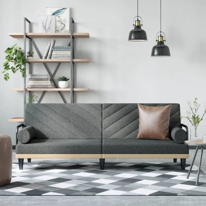 Divano Letto in Tessuto con Schienale e Braccioli Regolabili – 205,7W x 88,9D x 70,1H cm