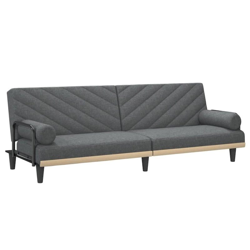 Divano Letto in Tessuto con Schienale e Braccioli Regolabili – 205,7W x 88,9D x 70,1H cm