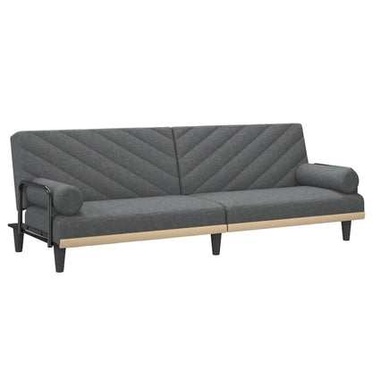 Divano Letto in Tessuto con Schienale e Braccioli Regolabili – 205,7W x 88,9D x 70,1H cm