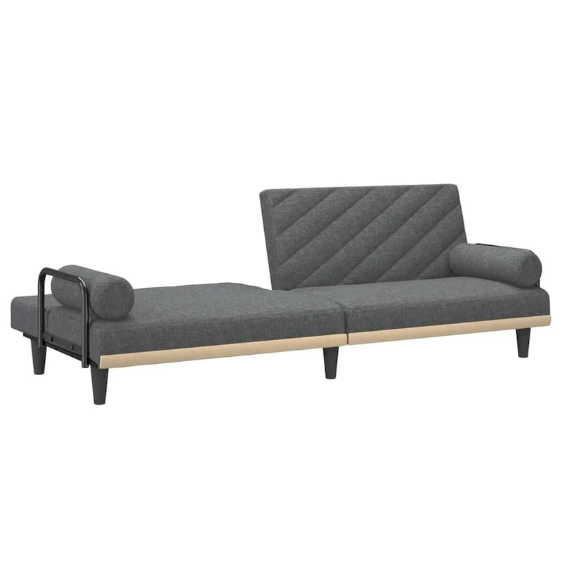Divano Letto in Tessuto con Schienale e Braccioli Regolabili – 205,7W x 88,9D x 70,1H cm