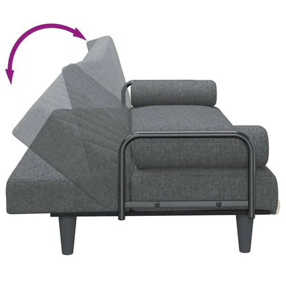 Divano Letto in Tessuto con Schienale e Braccioli Regolabili – 205,7W x 88,9D x 70,1H cm