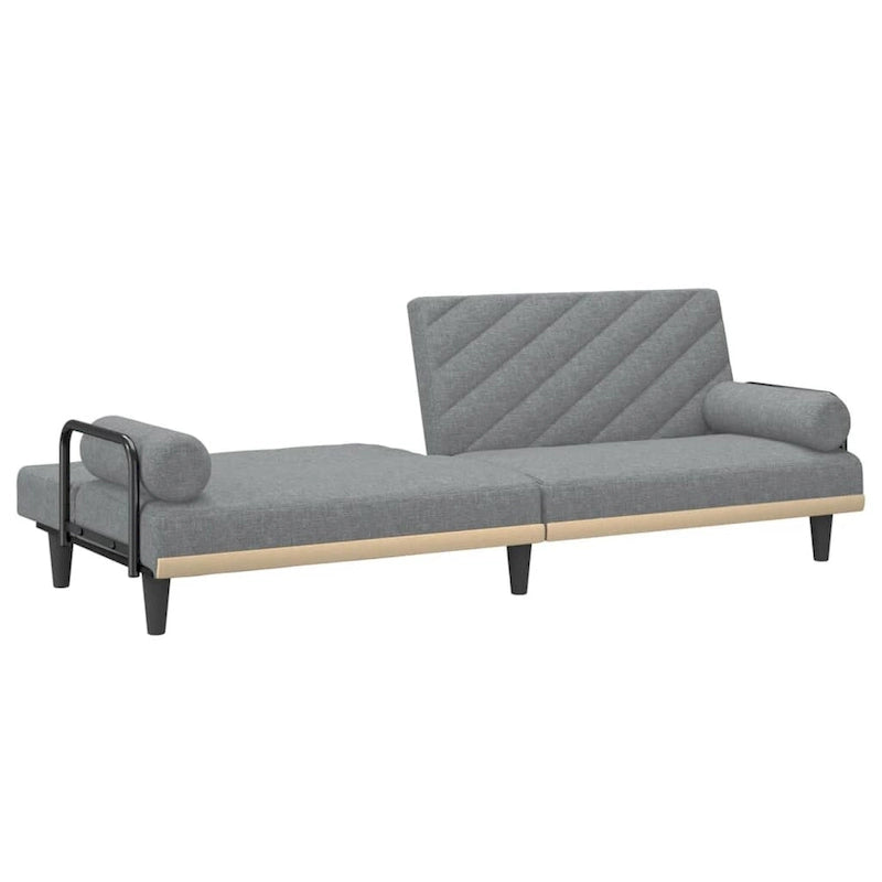 Divano Letto in Tessuto con Schienale e Braccioli Regolabili – 205,7W x 88,9D x 70,1H cm