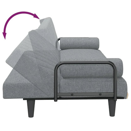 Divano Letto in Tessuto con Schienale e Braccioli Regolabili – 205,7W x 88,9D x 70,1H cm