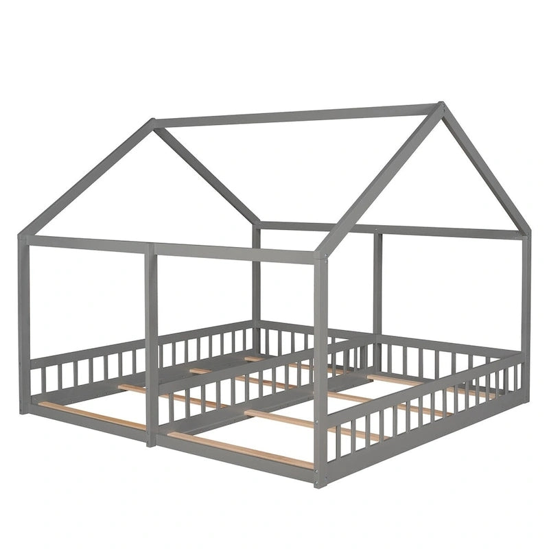 Twin Size House Platform Beds, Two Shared Beds