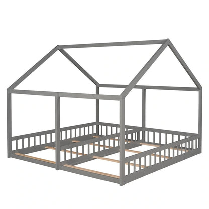 Twin Size House Platform Beds, Two Shared Beds