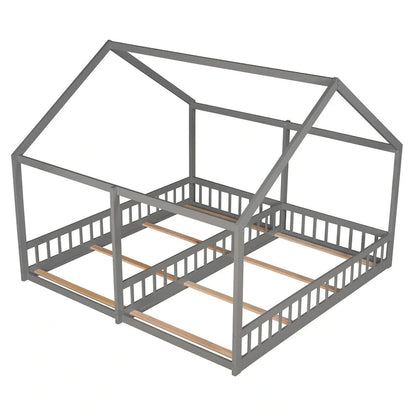Twin Size House Platform Beds, Two Shared Beds