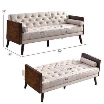 Divano letto pieghevole regolabile Mid Century Modern per soggiorno