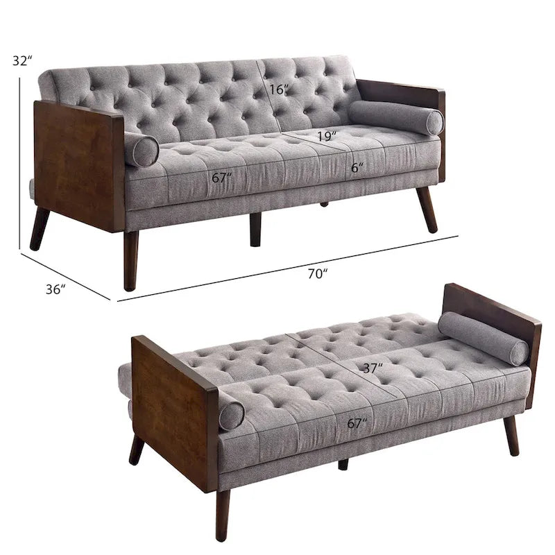 Divano letto pieghevole regolabile Mid Century Modern per soggiorno