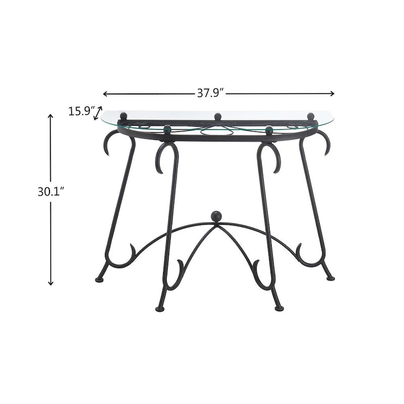 Table basse en verre trempé avec cadre en métal