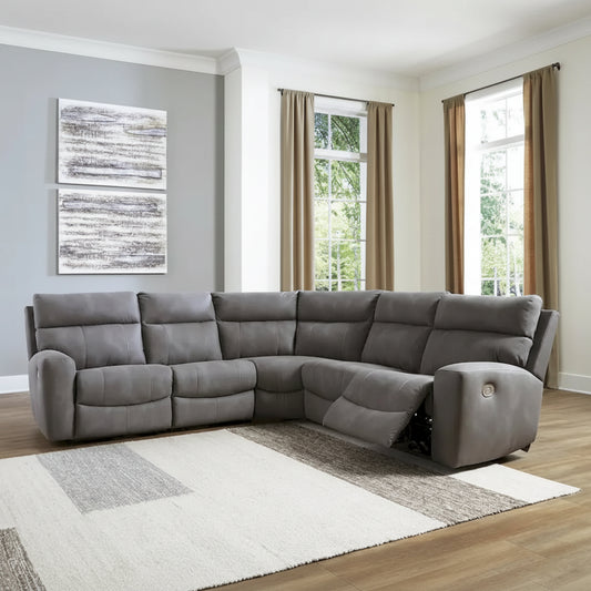 Power Reclining Sectional Sofa with Adjustable Headrests & USB Port – 105.5W x 104.5D