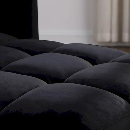 Divano letto 3 in 1 convertibile, poltrona e lettino, nero