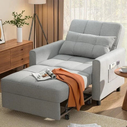 Divano letto trasformabile 3-in-1, Poltrona letto estraibile, Letto pieghevole convertibile per soggiorno